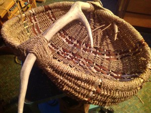 Elk Antler Ribbed Basket almost finished